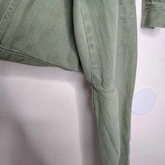 Tradlands Avocado Green Cotton Utility Jumpsuit Sz L - Picture 14 of 16